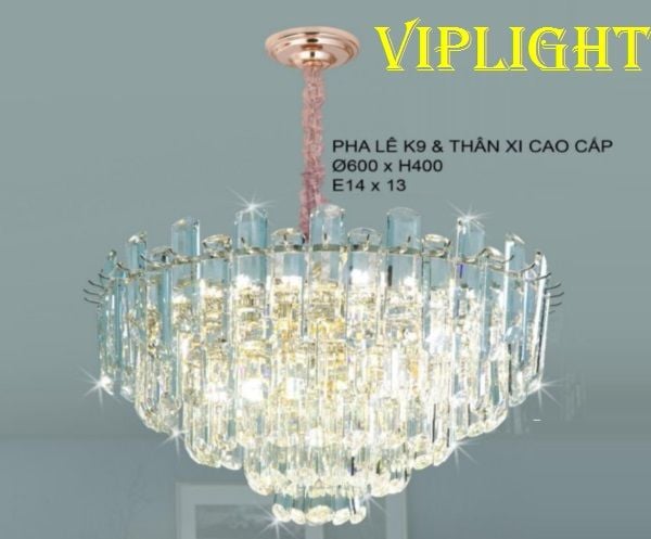 ĐÈN CHÙM PHA LÊ TRANG TRÍ PHÒNG KHÁCH VL355TPL8188 (PHI Ø600)
