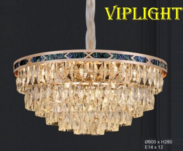 ĐÈN CHÙM PHA LÊ TRANG TRÍ PHÒNG KHÁCH VLHFCFL2814 (PHI Ø600)
