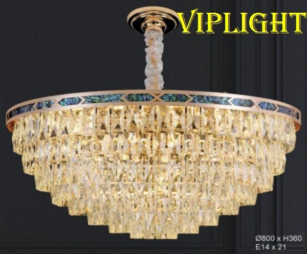 ĐÈN CHÙM PHA LÊ TRANG TRÍ PHÒNG KHÁCH VLHFCFL2814 (PHI Ø800)