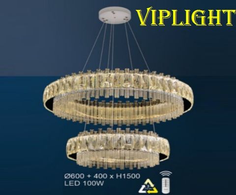  ĐÈN CHÙM THẢ PHA LÊ 2 HAI VÒNG TRÒN SIZE LỚN VLHFTL6361 