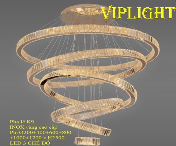 ĐÈN CHÙM THẢ PHA LÊ 6 SÁU VÒNG TRÒN SIZE LỚN VL355THD7047T6