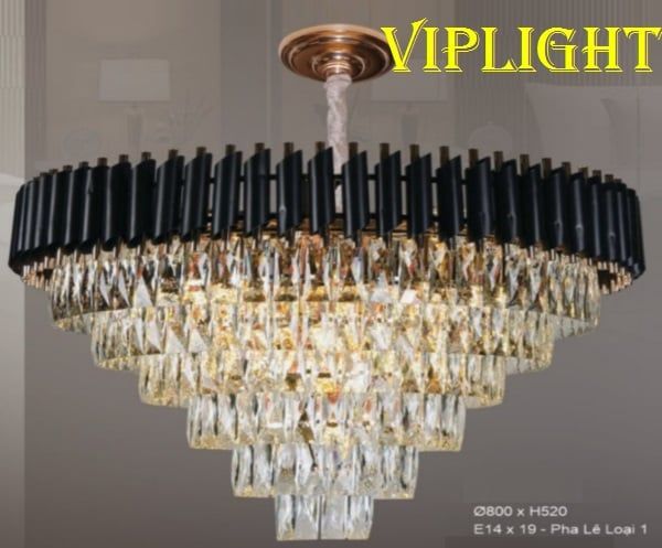 ĐÈN CHÙM THẢ PHA LÊ HIỆN ĐẠI TREO TRẦN TRANG TRÍ VLHFCFL2233 (Ø800)