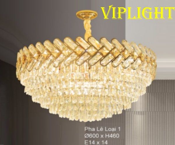 ĐÈN CHÙM THẢ PHA LÊ HIỆN ĐẠI TREO TRẦN TRANG TRÍ VLHFCFL2811 (Ø600)