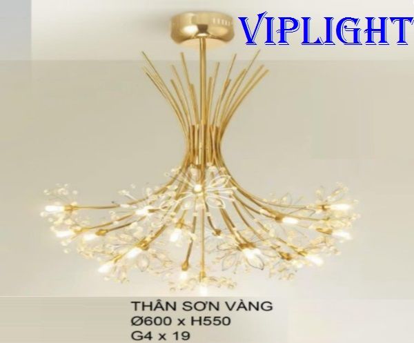 ĐÈN CHÙM THẢ TRẦN KIỂU BÓ HOA TRANG TRÍ VL355TPL71D19 (PHI Ø600)