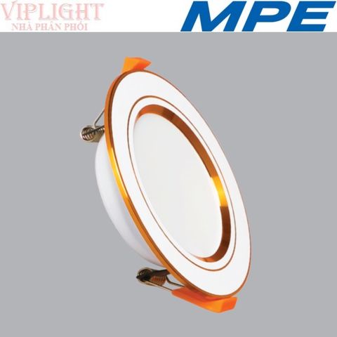  ĐÈN DOWNLIGHT ÂM TRẦN MPE LED 3 CHẾ ĐỘ MÀU 12W DLV-12/3C VIỀN VÀNG 