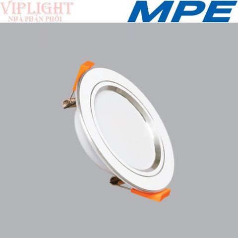  ĐÈN DOWNLIGHT ÂM TRẦN MPE LED 3 CHẾ ĐỘ MÀU 5W DLB-5/3C VIỀN BẠC 