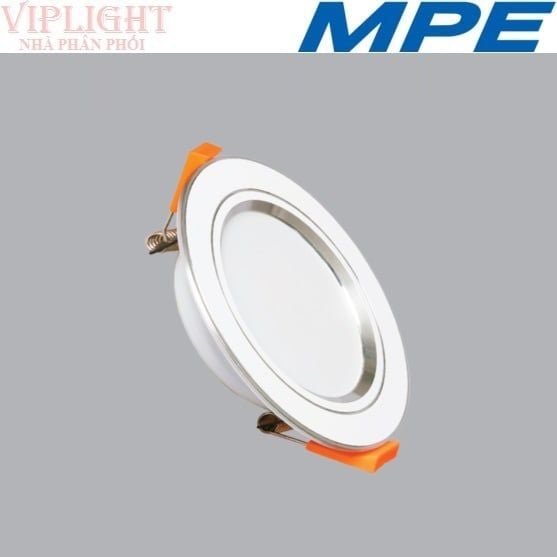 ĐÈN DOWNLIGHT ÂM TRẦN MPE LED 3 CHẾ ĐỘ MÀU 5W DLB-5/3C VIỀN BẠC