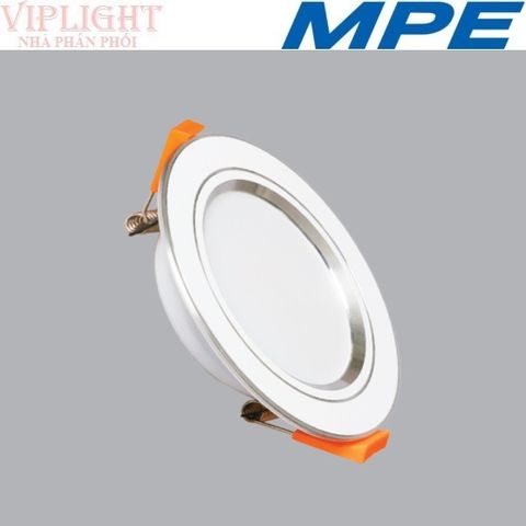  ĐÈN DOWNLIGHT ÂM TRẦN MPE LED 3 CHẾ ĐỘ MÀU 7W DLB-7/3C VIỀN BẠC 