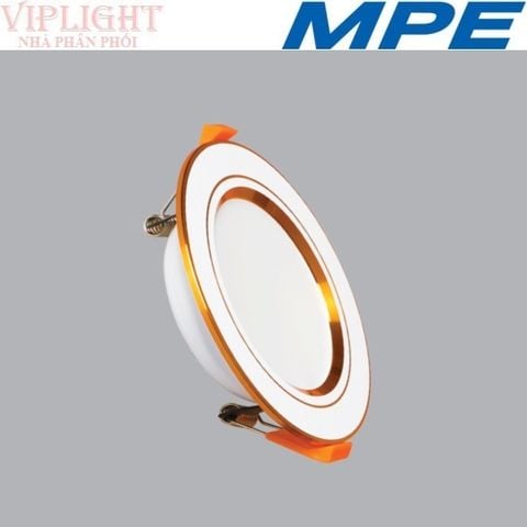  ĐÈN DOWNLIGHT ÂM TRẦN MPE LED 3 CHẾ ĐỘ MÀU 7W DLV-7/3C VIỀN VÀNG 