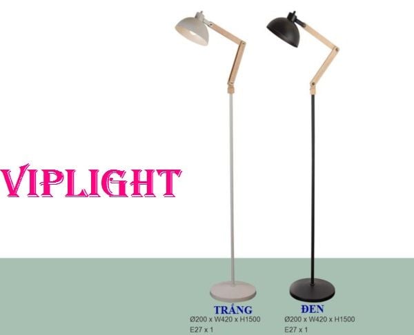 ĐÈN ĐỨNG CHÂN CAO THÂN CONG XOAY GÓC VLHF1029 ĐEN (TRẮNG)