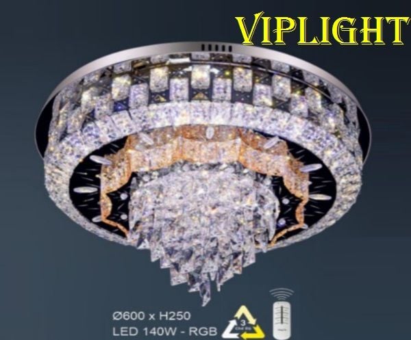 ĐÈN GẮN TRẦN PHÒNG KHÁCH ĐỔI MÀU VLHFML576 (TRÒN PHI Ø600)