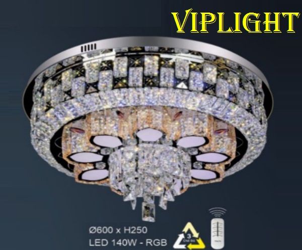 ĐÈN GẮN TRẦN PHÒNG KHÁCH ĐỔI MÀU VLHFML587 (TRÒN PHI Ø600)