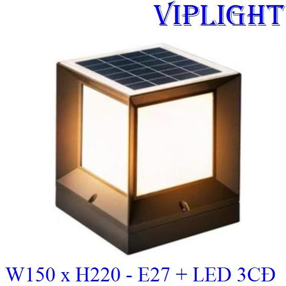 ĐÈN HỘP VUÔNG NĂNG LƯỢNG MẶT TRỜI GẮN TRỤ CỔNG VL0146T150