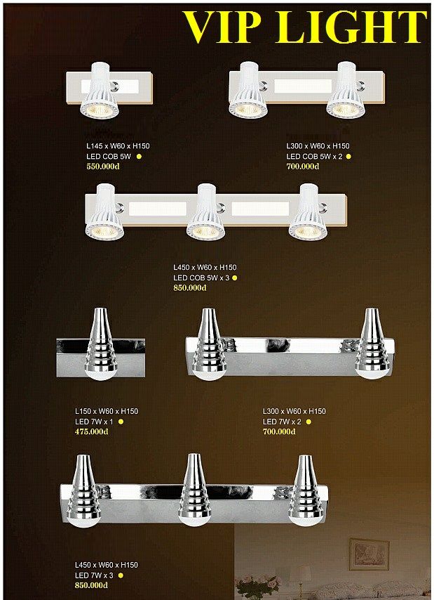 ĐÈN LED SOI GƯƠNG RỌI TRANH 1 BÓNG, 2 BÓNG, 3 BÓNG VLHF125