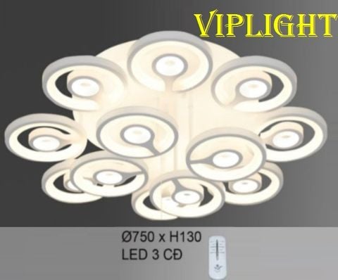  ĐÈN MÂM GẮN ÁP TRẦN LED 3 BA MÀU TRANG TRÍ VL355OT7012T12 