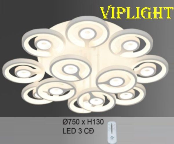 ĐÈN MÂM GẮN ÁP TRẦN LED 3 BA MÀU TRANG TRÍ VL355OT7012T12