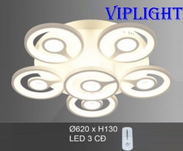 ĐÈN MÂM GẮN ÁP TRẦN LED 3 BA MÀU TRANG TRÍ VL355OT7012T6