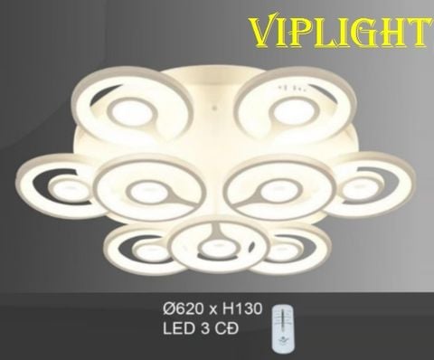  ĐÈN MÂM GẮN ÁP TRẦN LED 3 BA MÀU TRANG TRÍ VL355OT7012T9 