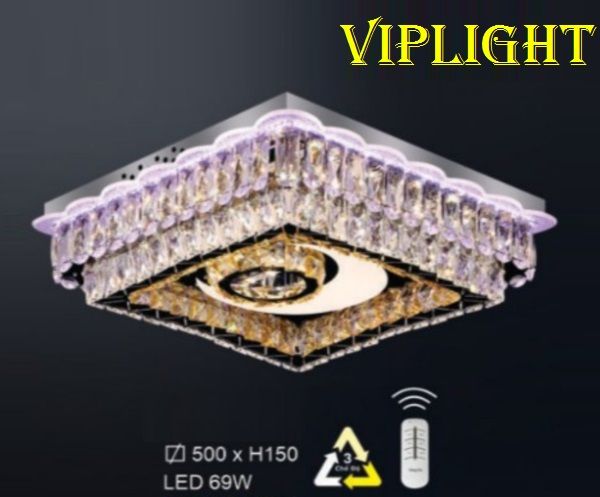 ĐÈN MÂM GẮN TRẦN TRANG TRÍ VLHFML7143 (VUÔNG PHI Ø500)