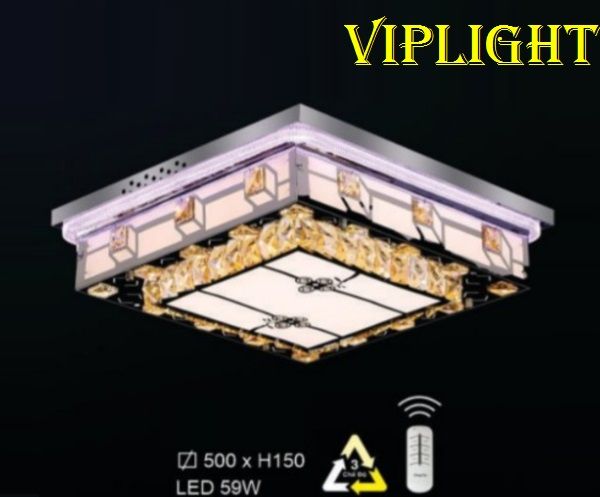 ĐÈN MÂM GẮN TRẦN TRANG TRÍ VLHFML7146 (VUÔNG PHI Ø500)