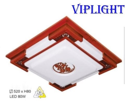  ĐÈN MÂM GỖ LED 3 BA CHẾ ĐỘ ỐP TRẦN TRANG TRÍ VLHFOTG06 