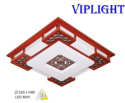  ĐÈN MÂM GỖ LED 3 BA CHẾ ĐỘ ỐP TRẦN TRANG TRÍ VLHFOTG09 