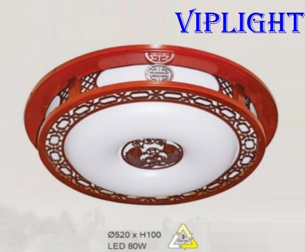 ĐÈN MÂM GỖ ỐP TRẦN LED 3 BA MÀU TRANG TRÍ VLHFOTG03