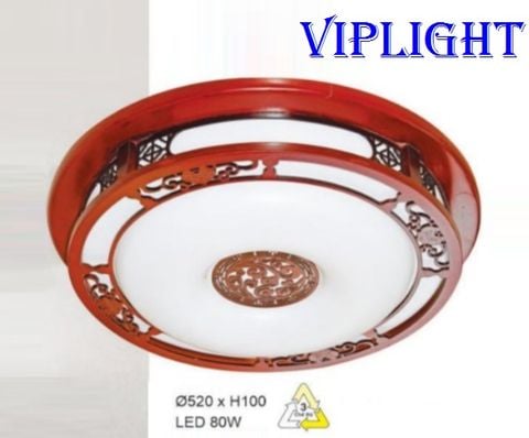  ĐÈN MÂM GỖ ỐP TRẦN LED 3 BA MÀU TRANG TRÍ VLHFOTG05 