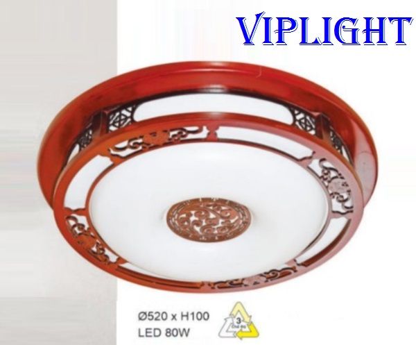 ĐÈN MÂM GỖ ỐP TRẦN LED 3 BA MÀU TRANG TRÍ VLHFOTG05