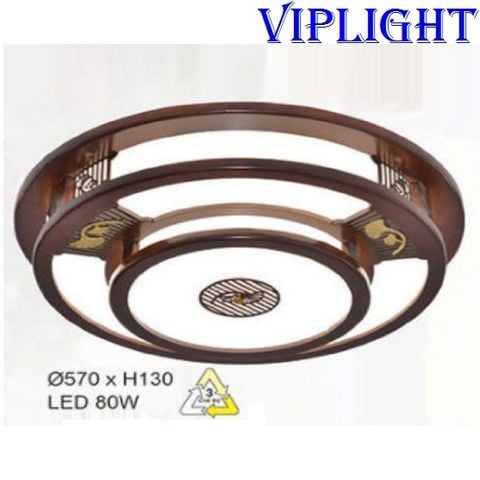  Đèn Mâm Gỗ Ốp Trần Tròn Led Ba Màu Trang Trí VLHFOTG32 