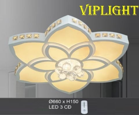  ĐÈN MÂM ỐP TRẦN LED 3 BA MÀU TRANG TRÍ VL355OT40T660 