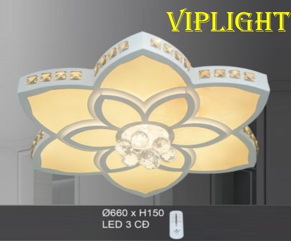 ĐÈN MÂM ỐP TRẦN LED 3 BA MÀU TRANG TRÍ VL355OT40T660