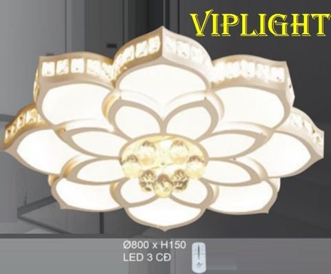  ĐÈN MÂM ỐP TRẦN LED 3 BA MÀU TRANG TRÍ VL355OT40T800 