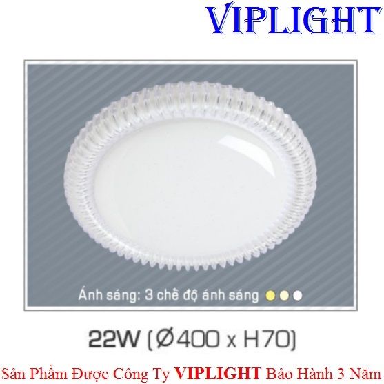 ĐÈN MÂM ỐP TRẦN TRANG TRÍ LED 22W 3 MÀU 060 PHI Ø400