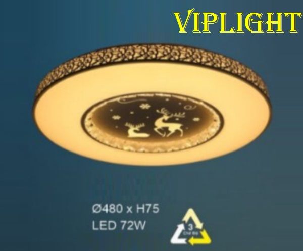 ĐÈN MÂM ỐP TRẦN TRANG TRÍ LED 3 BA CHẾ ĐỘ SÁNG VLHFOT1800D