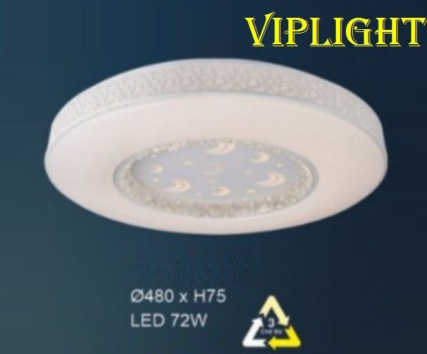 ĐÈN MÂM ỐP TRẦN TRANG TRÍ LED 3 BA CHẾ ĐỘ SÁNG VLHFOT1800H