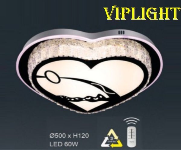 ĐÈN MÂM ỐP TRẦN TRANG TRÍ VLHFML7089 (DẠNG HÌNH TRÁI TIM)