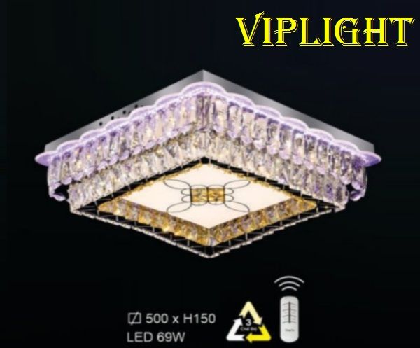 ĐÈN MÂM ỐP TRẦN TRANG TRÍ VLHFML7141 (VUÔNG PHI Ø500)