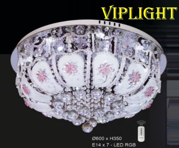ĐÈN MÂM PHA LÊ ĐỔI MÀU ỐP TRẦN TRANG TRÍ VLHFML11409 (TRÒN PHI Ø600)