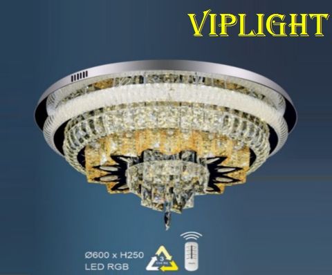  ĐÈN MÂM PHA LÊ ĐỔI MÀU TRANG TRÍ VLHFML250 (TRÒN PHI Ø600) 