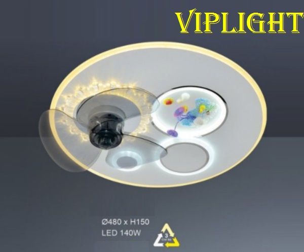 ĐÈN MÂM TÍCH HỢP QUẠT GẮN TRẦN LED ĐỔI MÀU TRANG TRÍ VLHFML7189