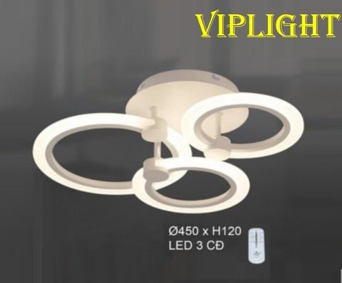  ĐÈN ỐP TRẦN LED 3 BA CHẾ ĐỘ TRANG TRÍ VL355OT998T3 (3 CÁNH TRÒN) 