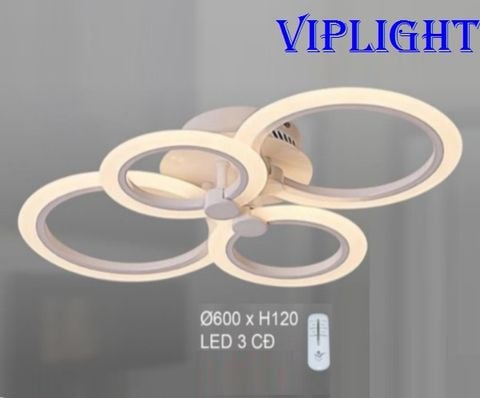  ĐÈN ỐP TRẦN LED 3 BA CHẾ ĐỘ TRANG TRÍ VL355OT998T4 (4 CÁNH TRÒN) 