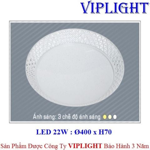  ĐÈN ỐP TRẦN TRANG TRÍ LED 3 MÀU 22W 056 PHI Ø400 