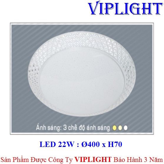 ĐÈN ỐP TRẦN TRANG TRÍ LED 3 MÀU 22W 056 PHI Ø400