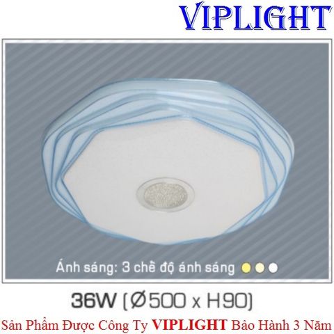  ĐÈN ỐP TRẦN TRANG TRÍ LED BA MÀU 36W 061 PHI Ø500 