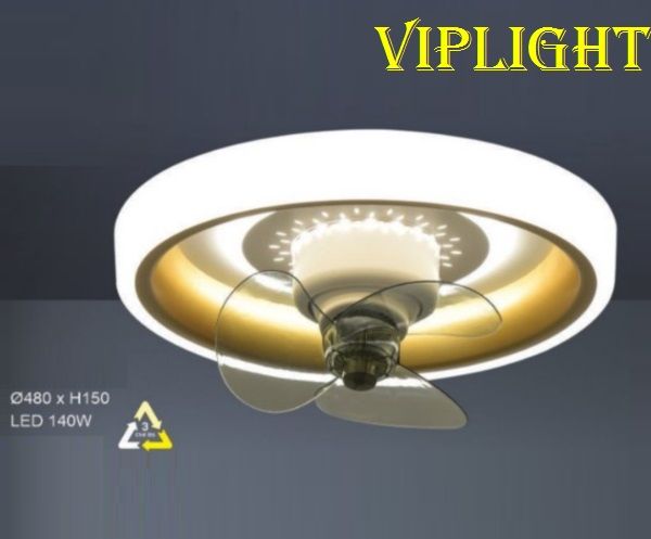ĐÈN MÂM QUẠT GẮN ỐP TRẦN LED 3 BA MÀU TRANG TRÍ VLHFML7322