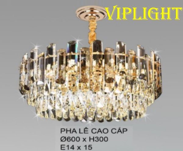 ĐÈN THẢ CHÙM PHA LÊ TRANG TRÍ PHÒNG KHÁCH VL355TPL88207 (PHI Ø600)