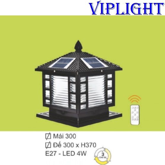 ĐÈN TRỤ CỔNG NĂNG LƯỢNG MẶT TRỜI PHI 300 VLTNL24