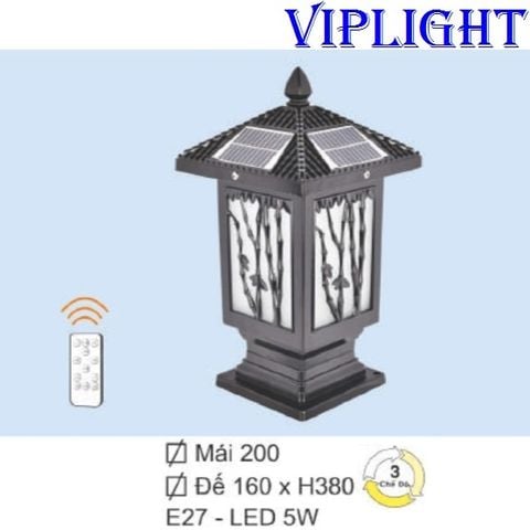  ĐÈN TRỤ CỔNG NĂNG LƯỢNG MẶT TRỜI THÂN CAO VLTNL15 